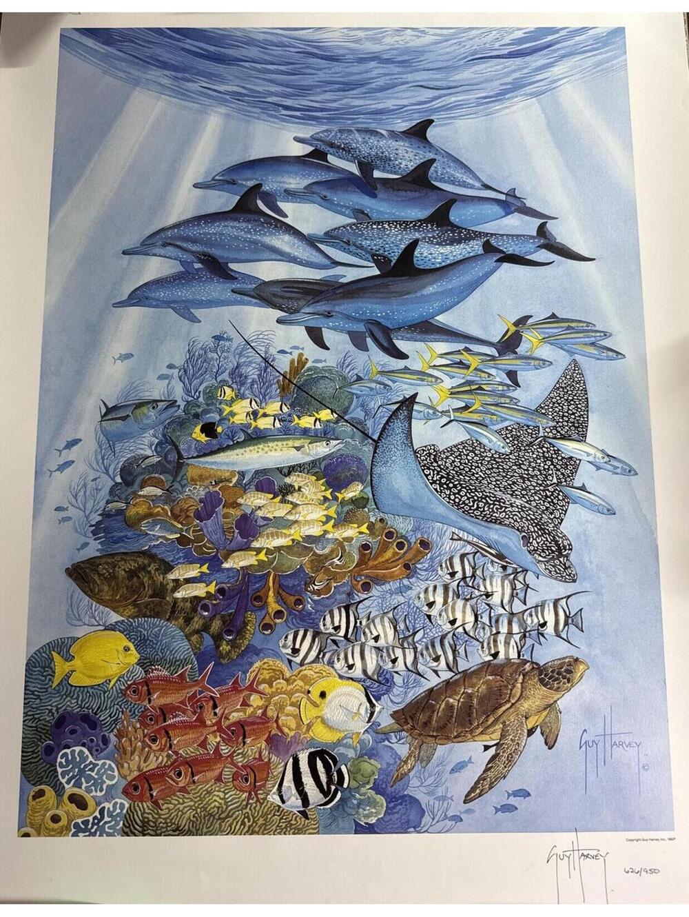 Guy Harvey Signed "Rendezvous" Limited Edition Lithograph Signed and Numbered